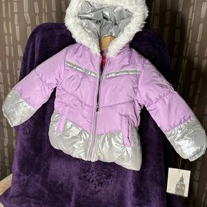 London Fog Purple Hooded Puffer Jacket and snow suit